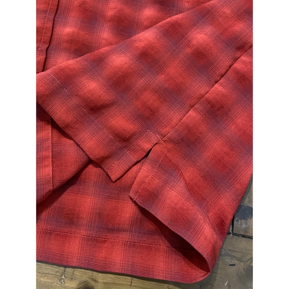 Eddie Bauer Voyager Flex Shirt Men's Medium Red Plaid Short Sleeve Button Down - Picture 5 of 8